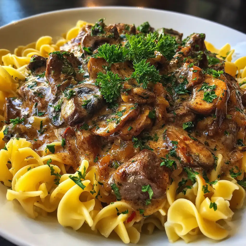 Beef Stroganoff with Creamy Mushroom Sauce is irresistible!