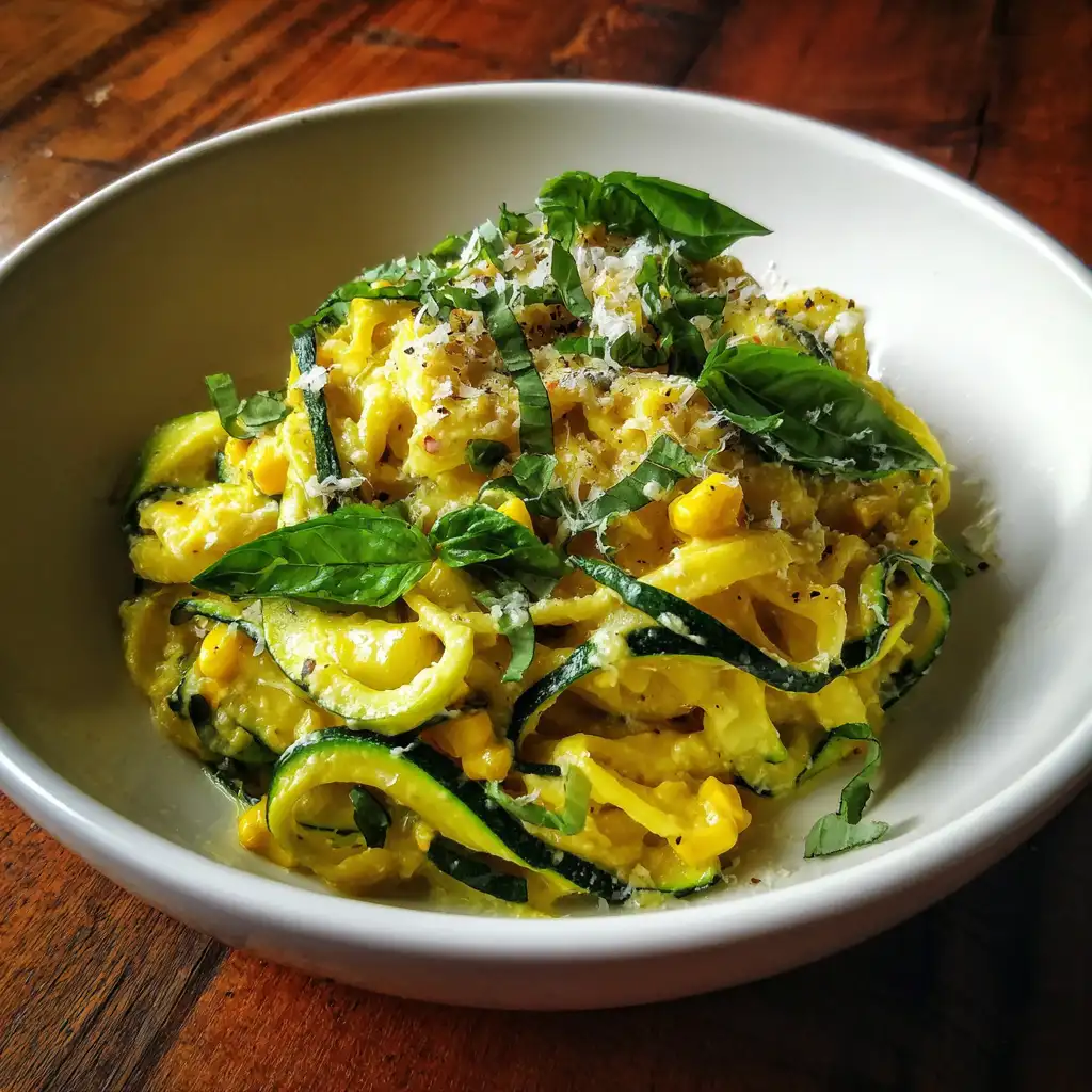 Creamy Corn Zucchini Pasta is a must-try dish!
