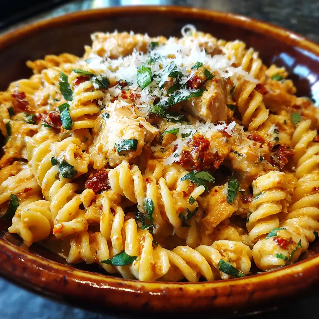 Creamy Sun-Dried Tomato Chicken Pasta Recipe is irresistible!