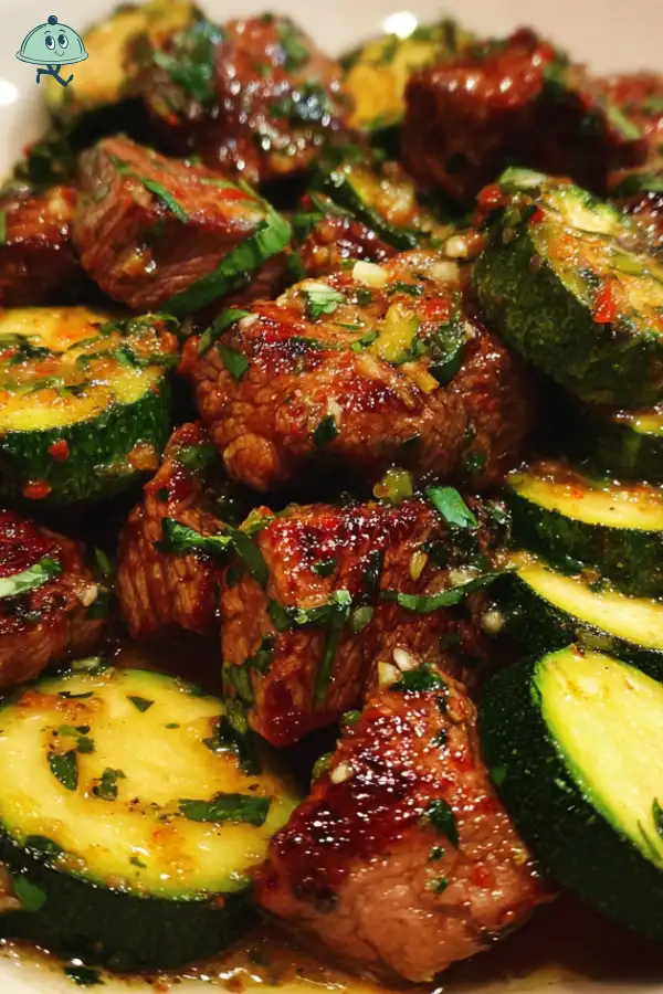 Garlic Butter Steak Bites and Zucchini will amaze you!