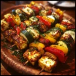Grilled Halloumi and Veggie Skewers are a must-try delight!
