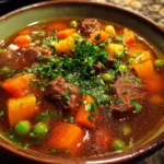 Hearty Beef Vegetable Soup warms your soul and delights!