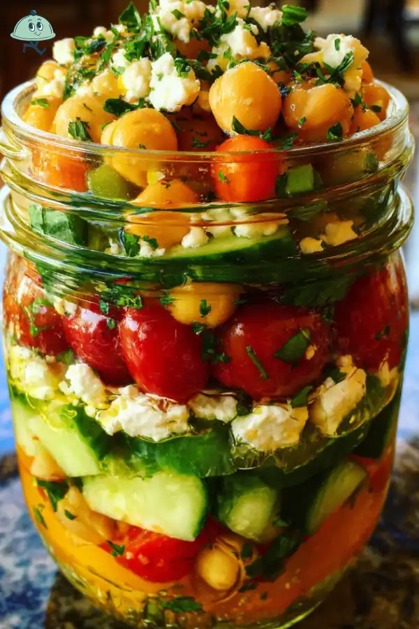 Mediterranean Chickpea Salad Jars are a must-try!