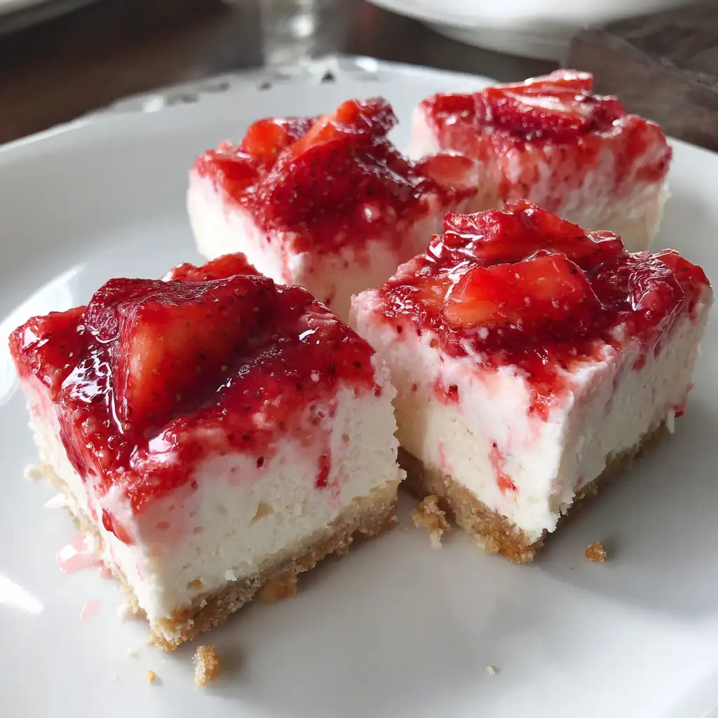 No-Bake Strawberry Cheesecake Bars Recipe is a must-try!