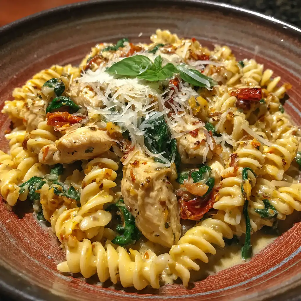 One Pot Tuscan Chicken Pasta Recipe is a must-try!
