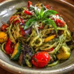 Pesto Pasta with Roasted Vegetables is a must-try!
