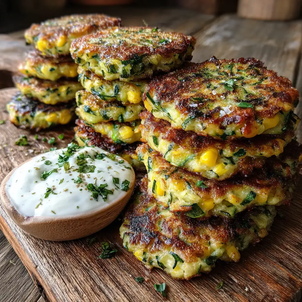 Zucchini Corn Fritters with Yogurt Dip Recipe A Must-Try!