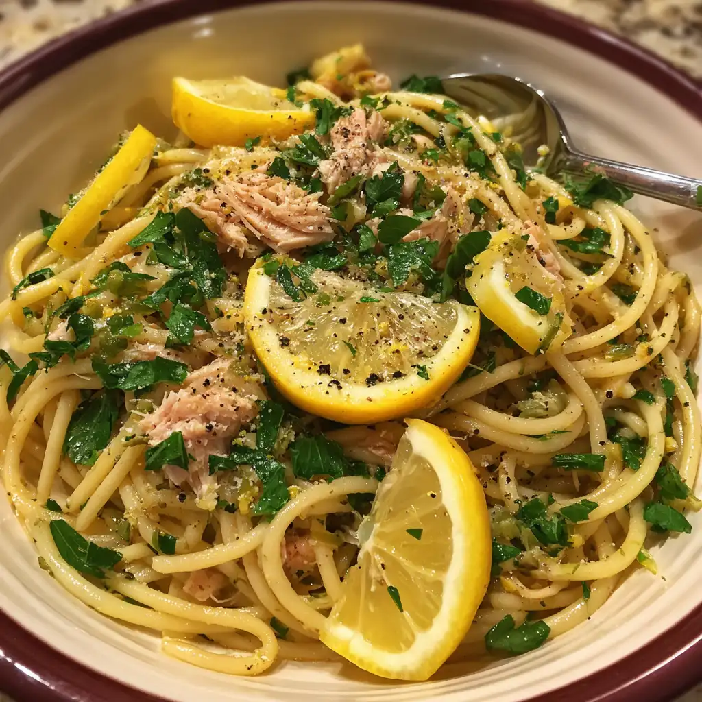 10-Minute Tuna Pasta with Lemon and Garlic is a must-try!