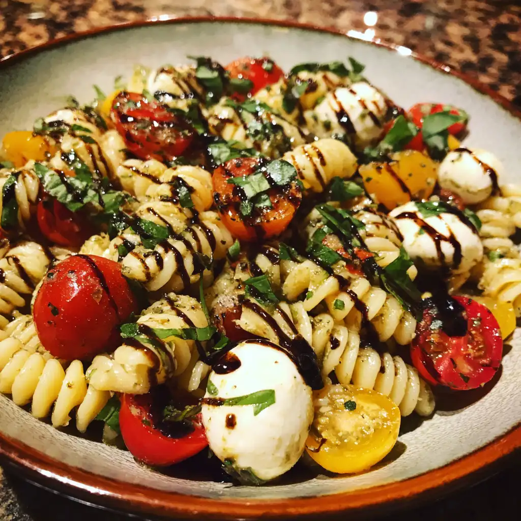 Caprese Pasta Salad with Balsamic Glaze Recipe