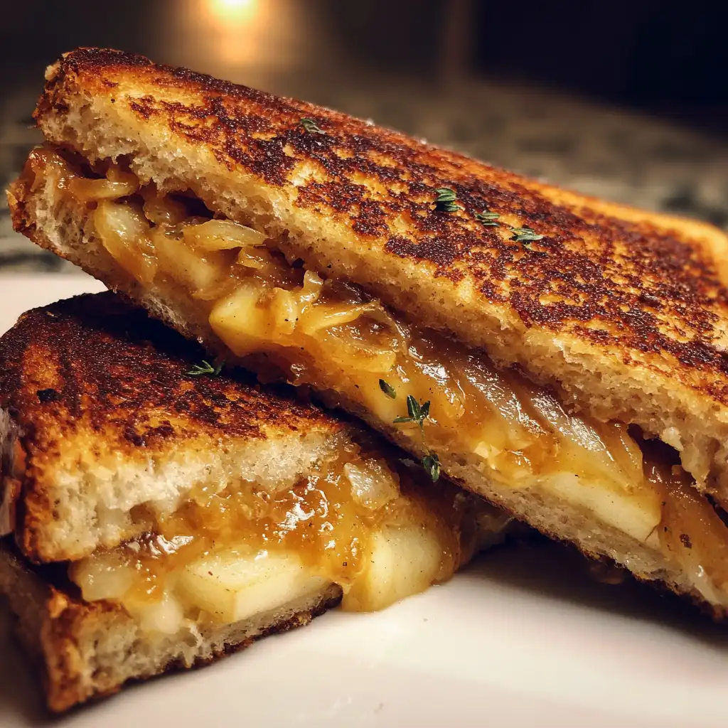 Caramelized Onion and Apple Grilled Cheese