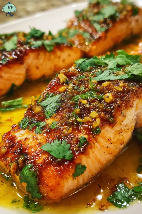 Coconut curry salmon with garlic butter