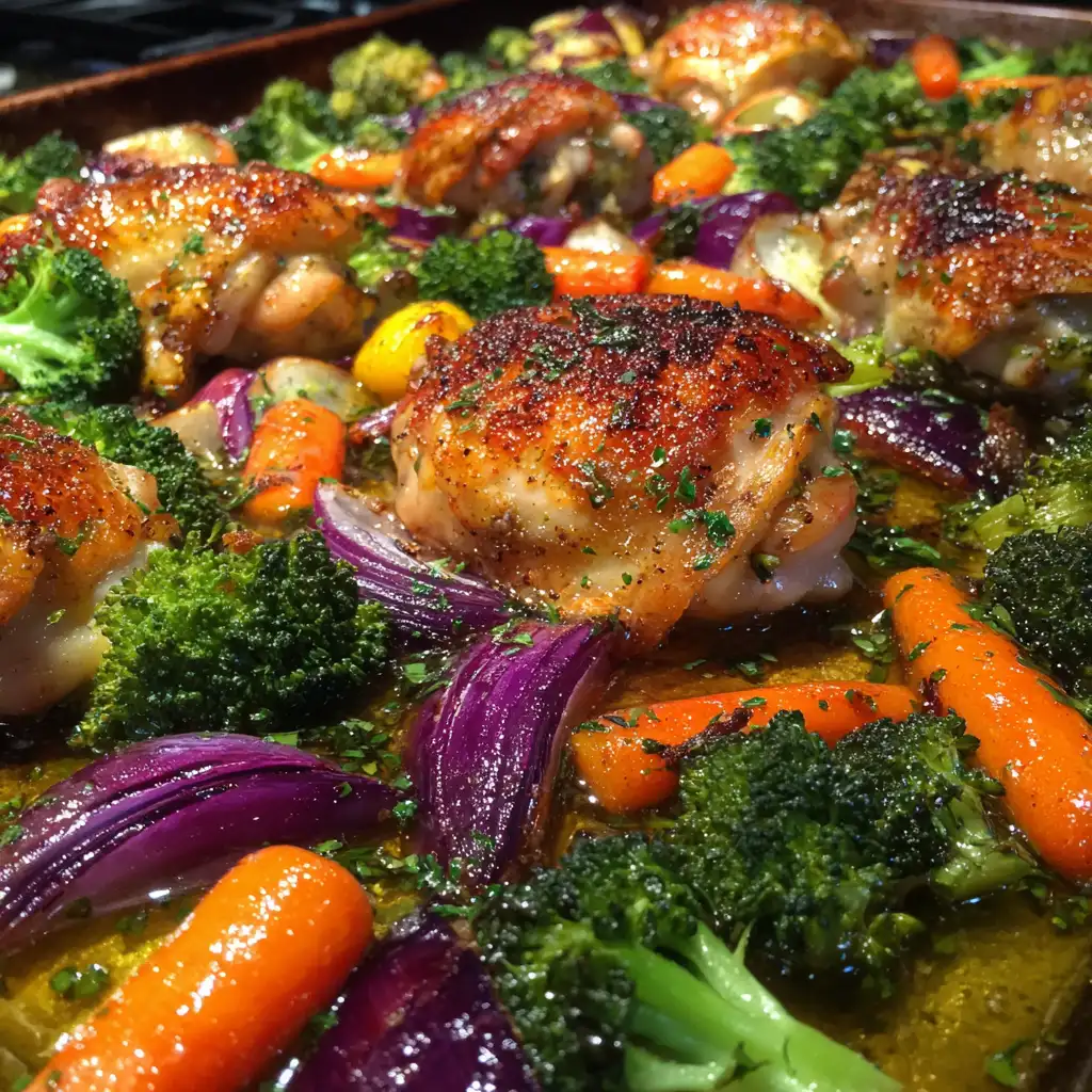 Garlic Butter Chicken Sheet Pan Recipe with Veggies