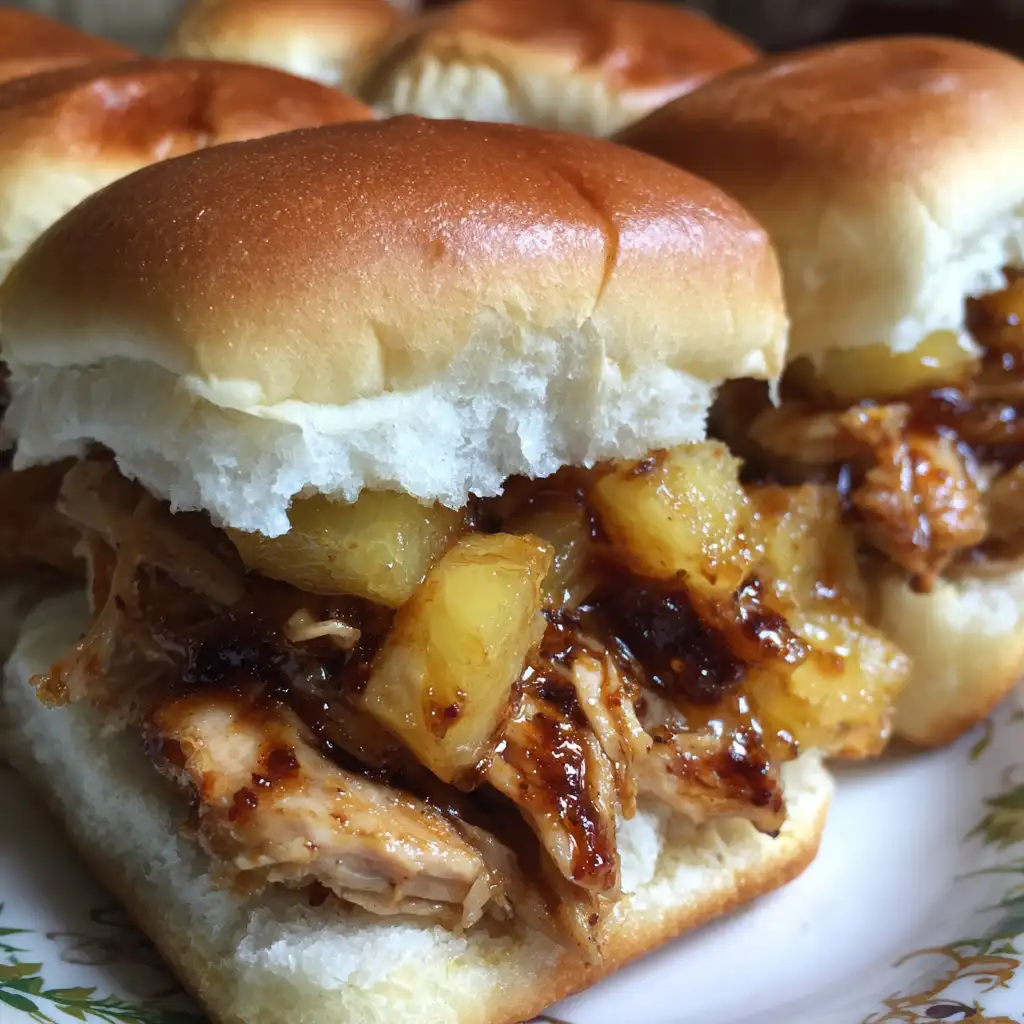 Hawaiian chicken sandwiches in a crock pot