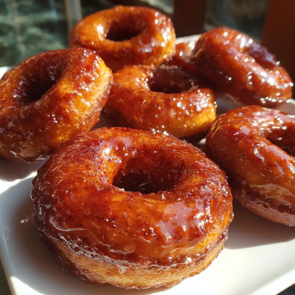 Maple Glazed Sweet Potato Donuts
