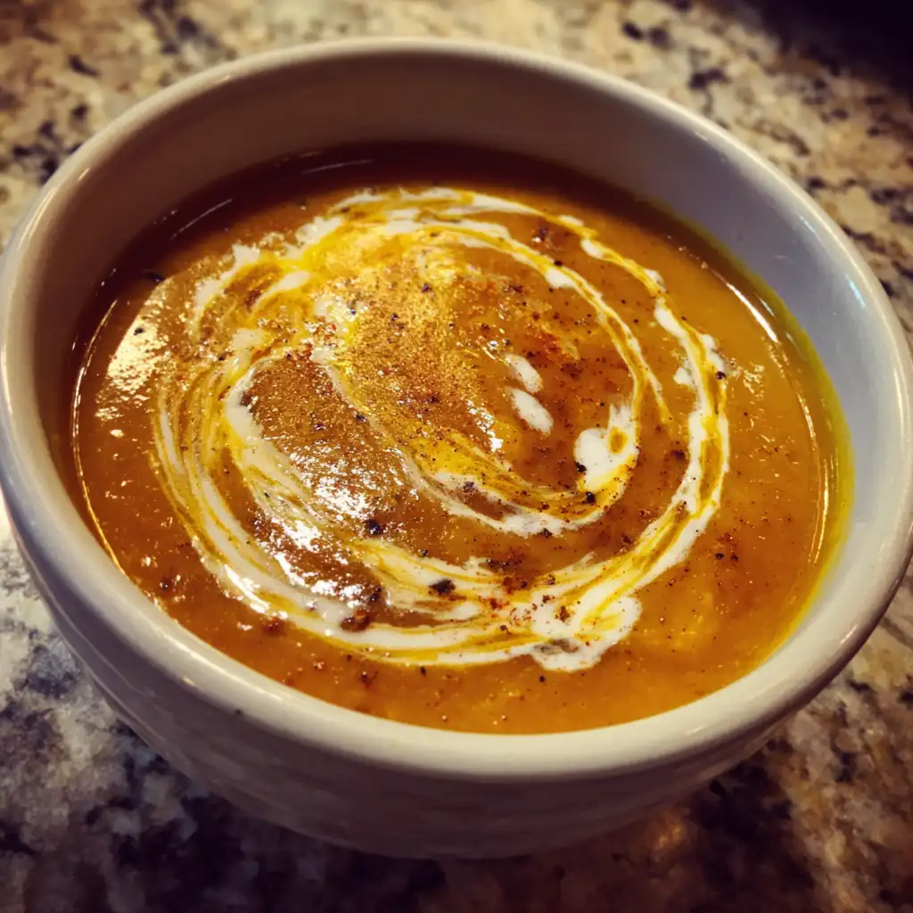 Roasted Sweet Potato Carrot Soup