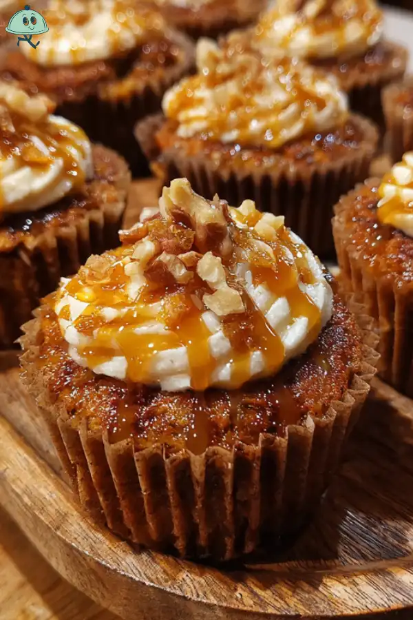 Spiced Carrot Date Cupcakes with Ginger Syrup