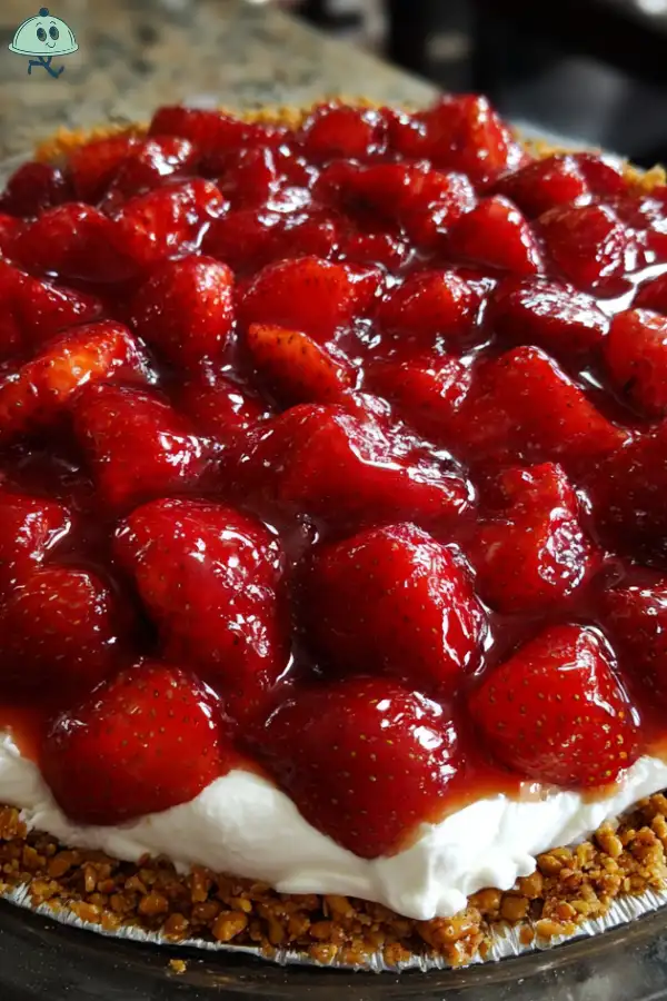 Strawberry Pretzel Icebox Pie