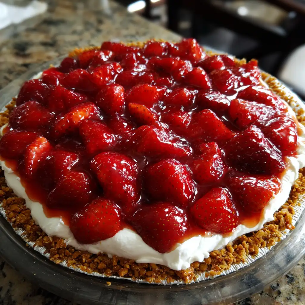 Strawberry Pretzel Icebox Pie