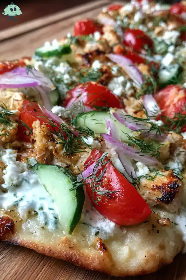 Tzatziki chicken naan pizza recipe
