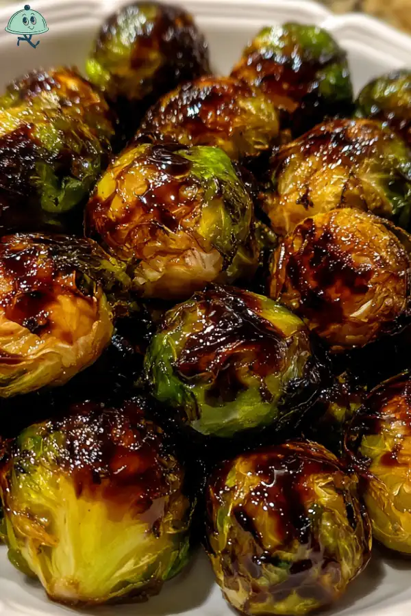 Air Fryer Brussels Sprouts with Balsamic Glaze