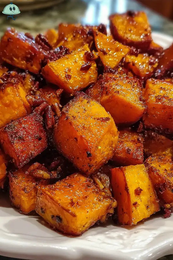 Air Fryer Maple Pecan Sweet Potato Cubes