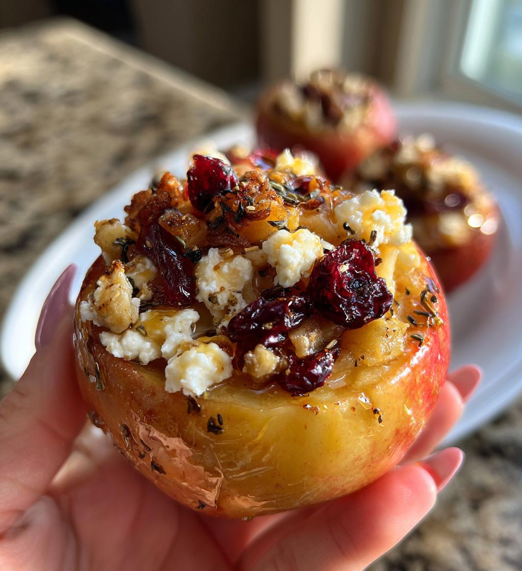 Baked Apples with Feta, Honey, and Cranberries - detail 1