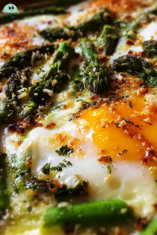 Baked eggs and asparagus