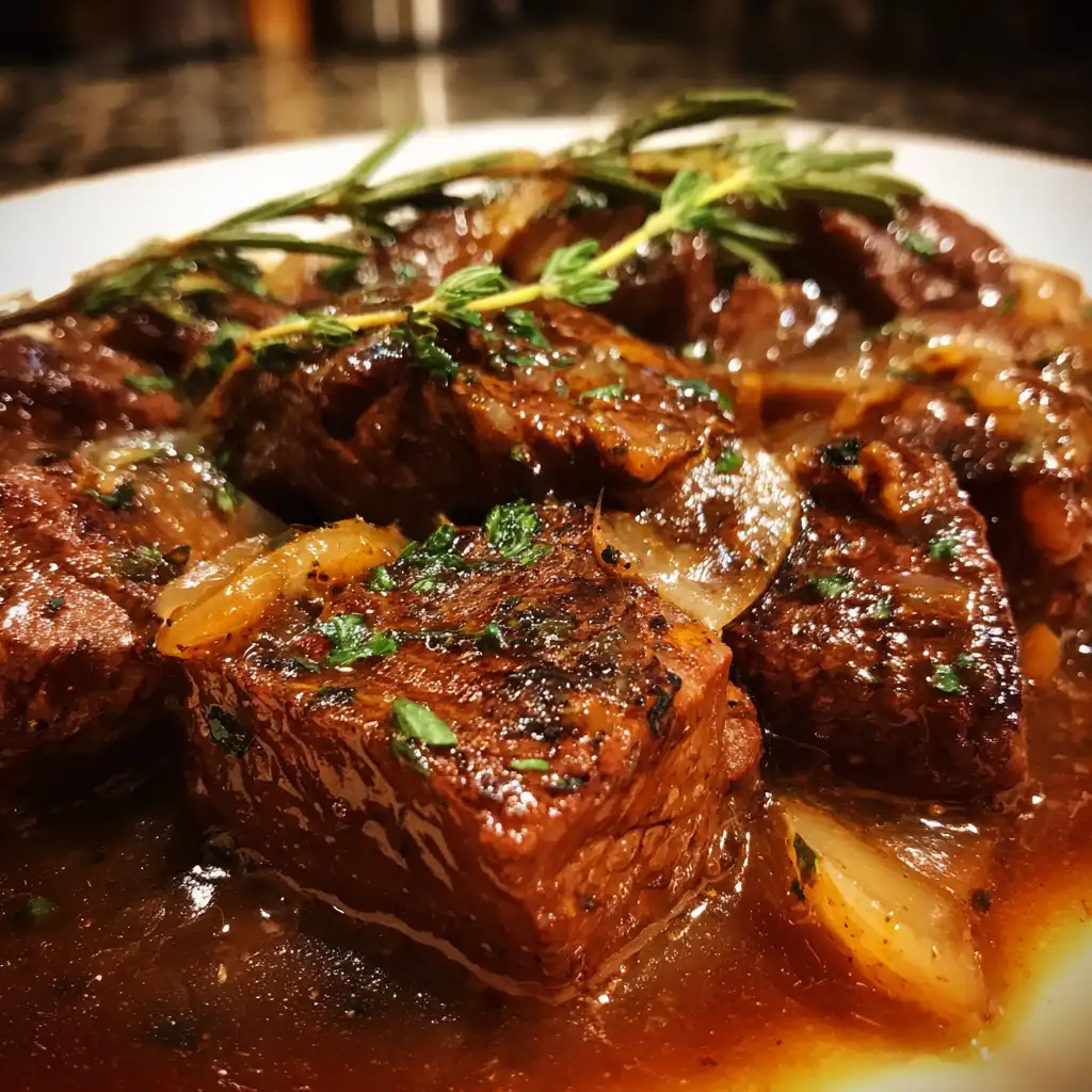 Beef tips with gravy