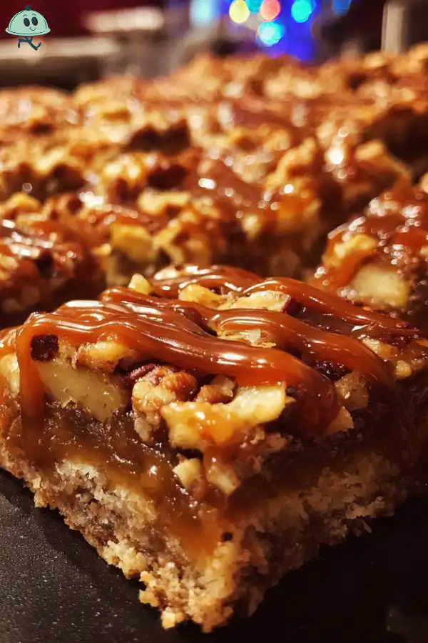 Caramel Pecan Apple Bars