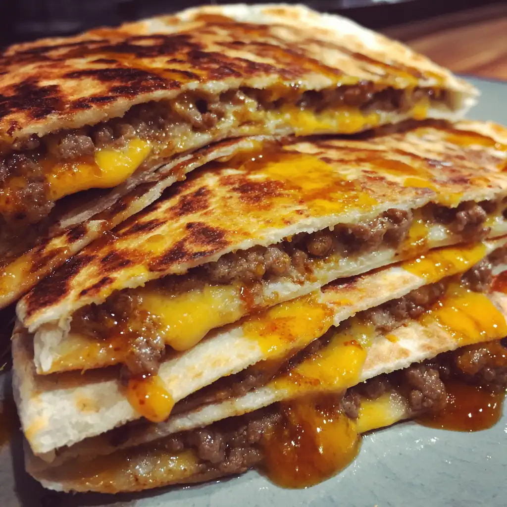Cheeseburger quesadilla recipe