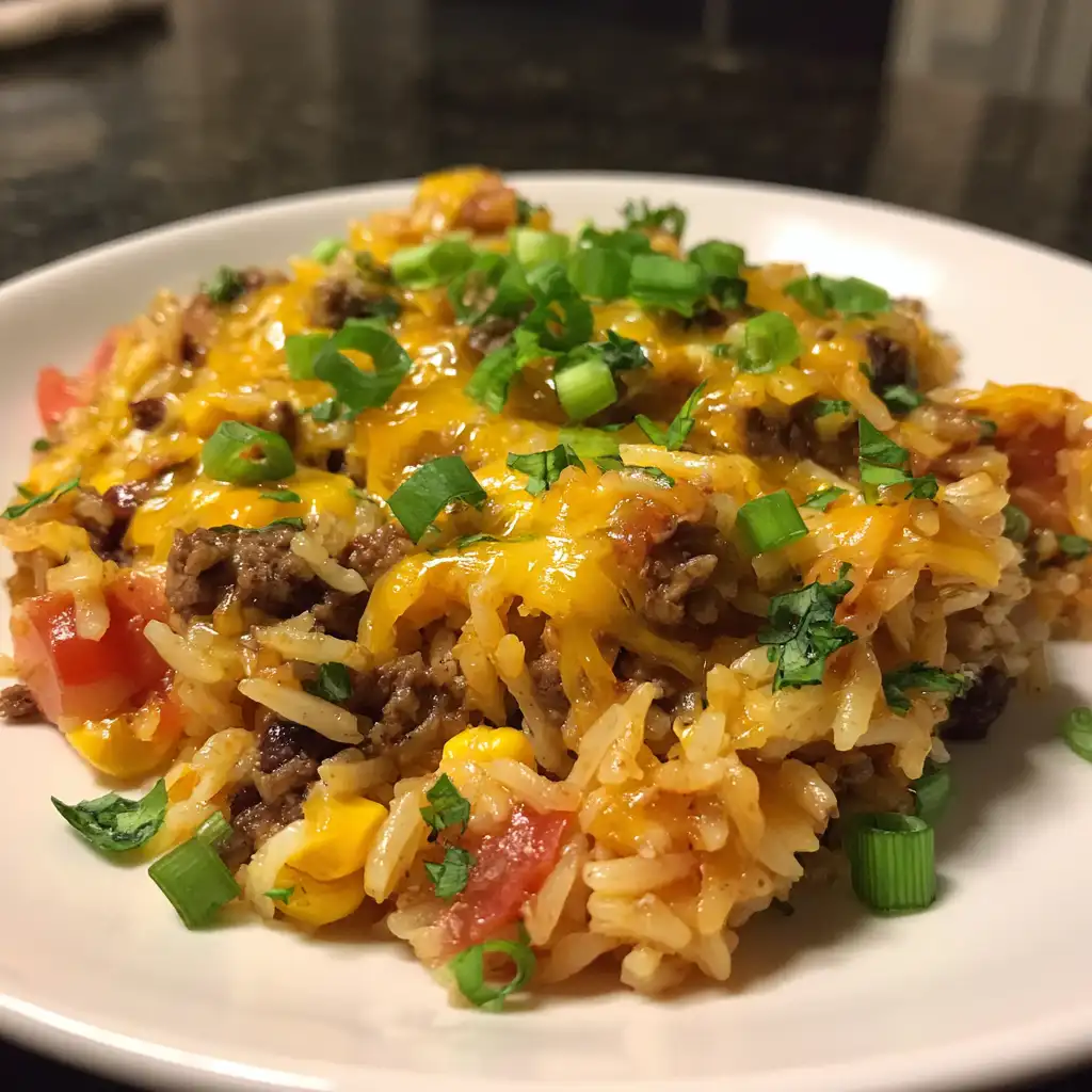 Cheesy taco rice recipe
