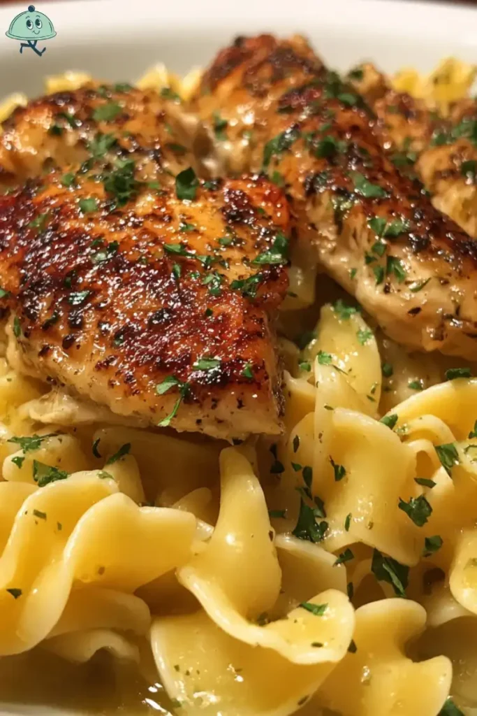 Chicken with buttered noodles