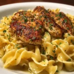 Chicken with buttered noodles