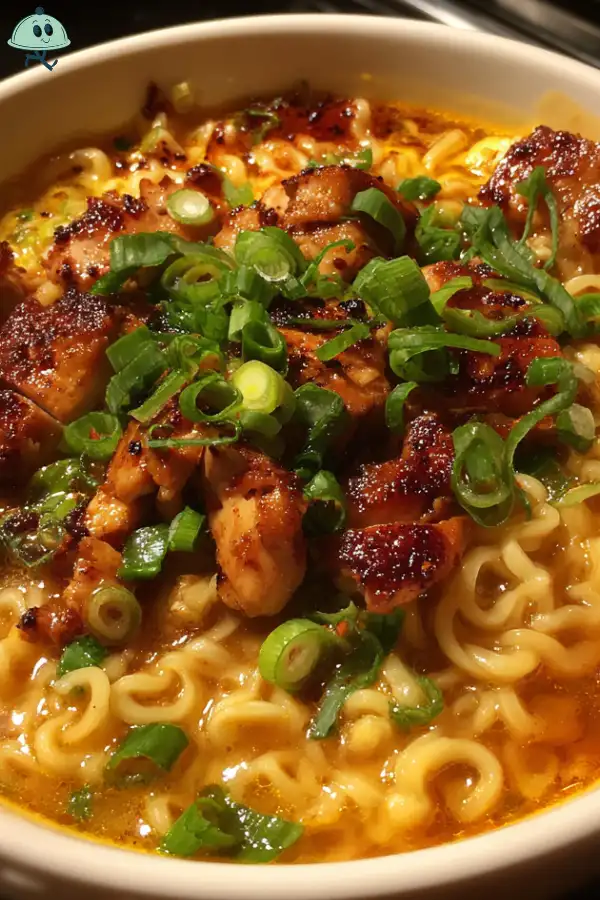Fiery Chicken Ramen with Garlic Cream Sauce