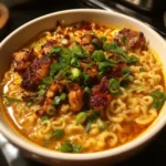 Fiery Chicken Ramen with Garlic Cream Sauce