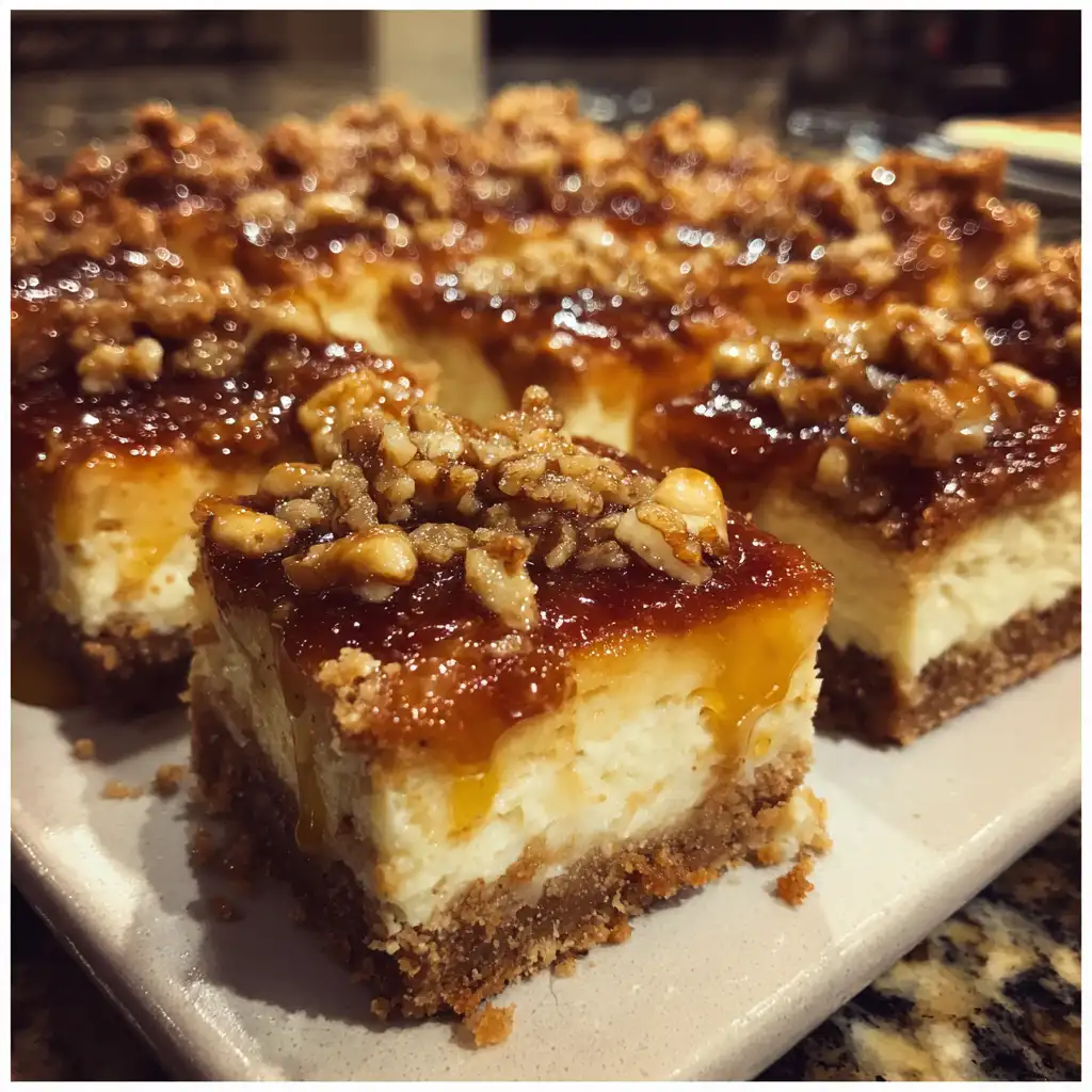 Maple Walnut Cheesecake Bars