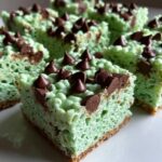 Mint Chocolate Chip Rice Krispie Treats