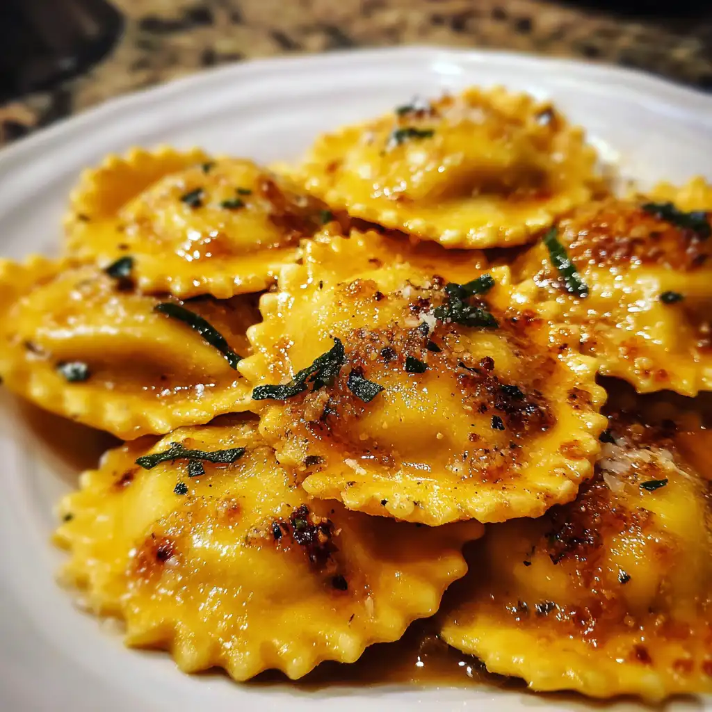 Pumpkin Ravioli with Brown Butter Sauce Recipe