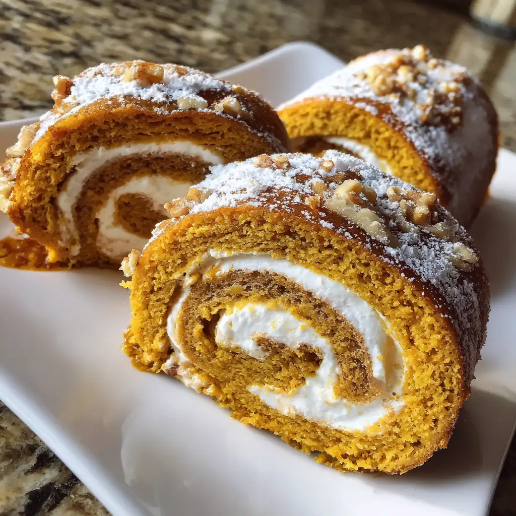 Pumpkin Roll Cake Recipe with Cream Cheese Filling