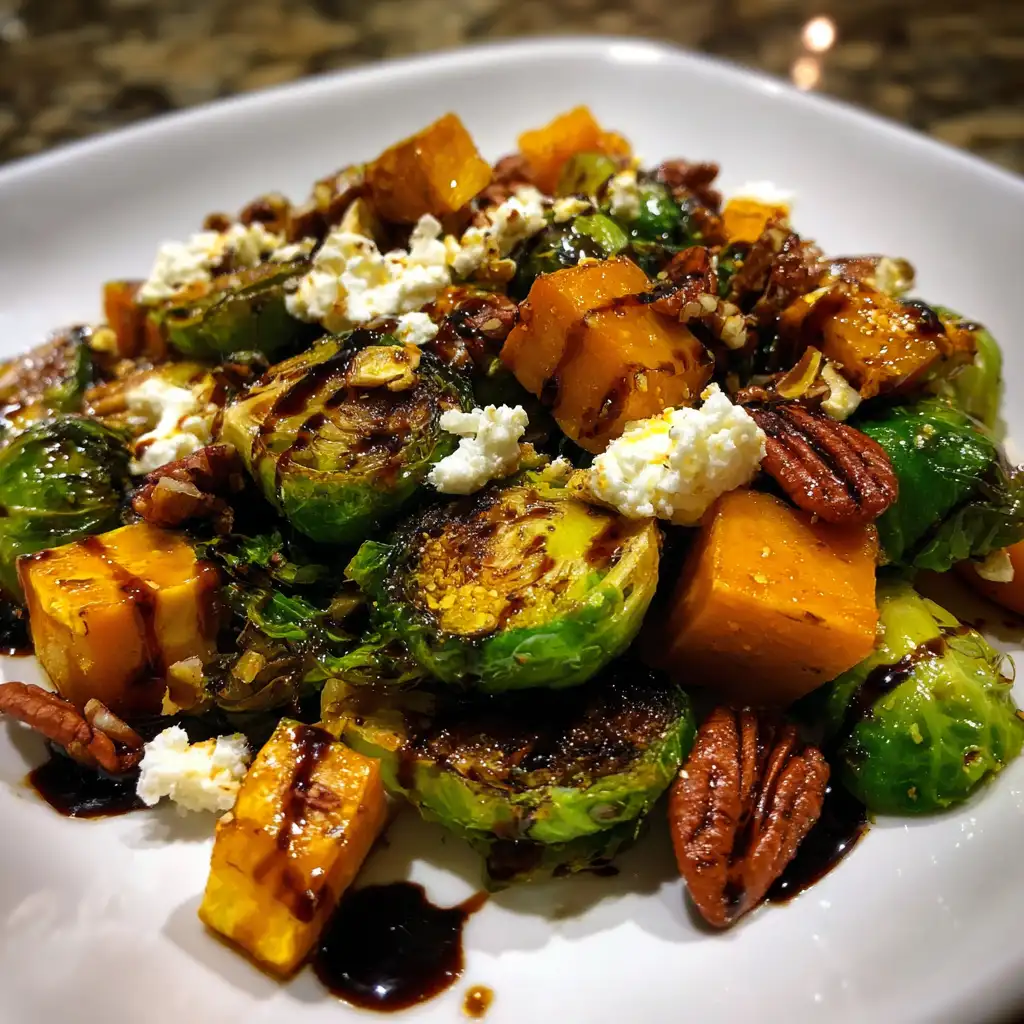 Roasted Pumpkin and Brussels Sprouts Salad Recipe