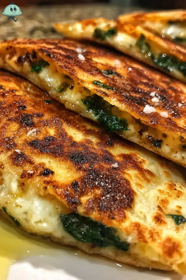 Spinach feta quesadillas