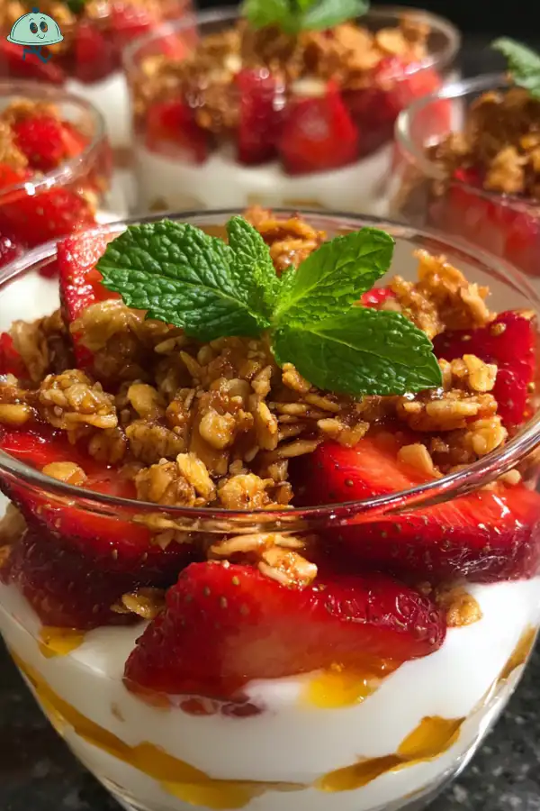 Strawberry shortcake yogurt bowls
