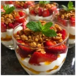 Strawberry shortcake yogurt bowls