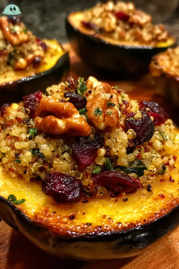 Stuffed Acorn Squash with Quinoa and Cranberries