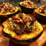 Stuffed Acorn Squash with Quinoa and Cranberries