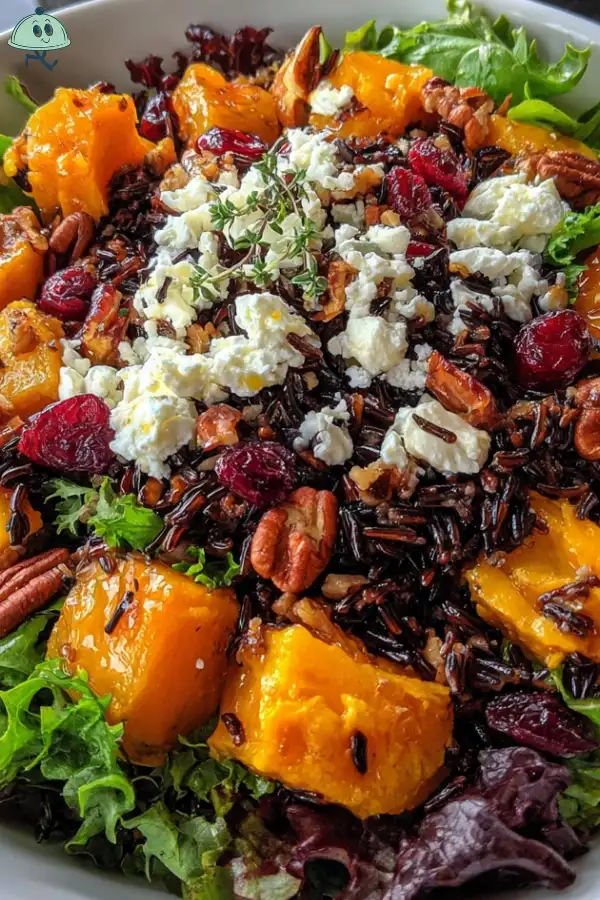 Thanksgiving wild rice salad with lemon dressing