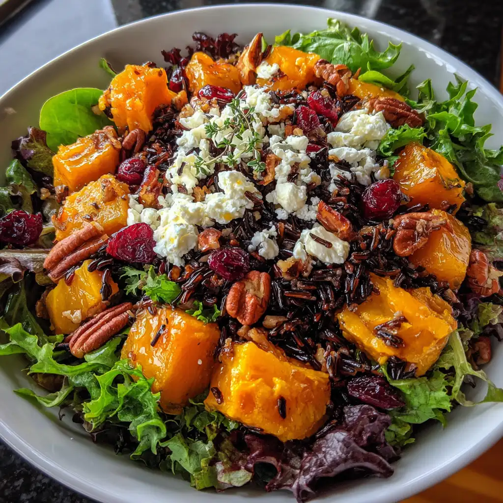 Thanksgiving wild rice salad with lemon dressing