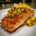 Tropical Coconut Crusted Salmon with Pineapple Salsa