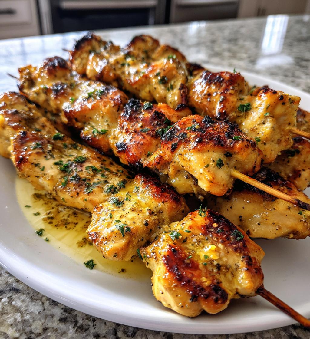 air fryer lemon pepper chicken skewers - detail 1
