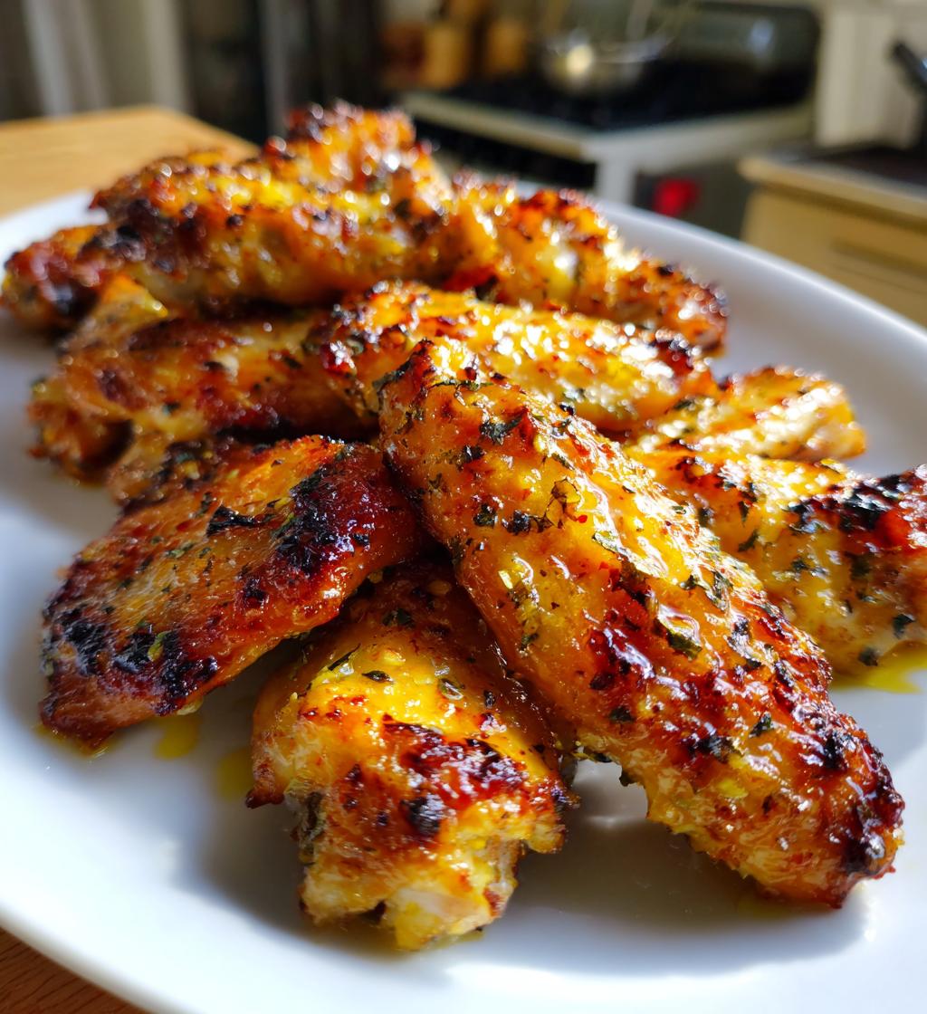 baked lemon garlic chicken wings - detail 1
